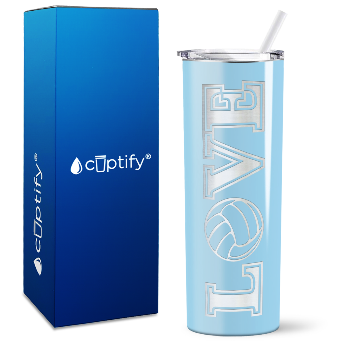 LOVE Volleyball on 20oz Skinny Tumbler
