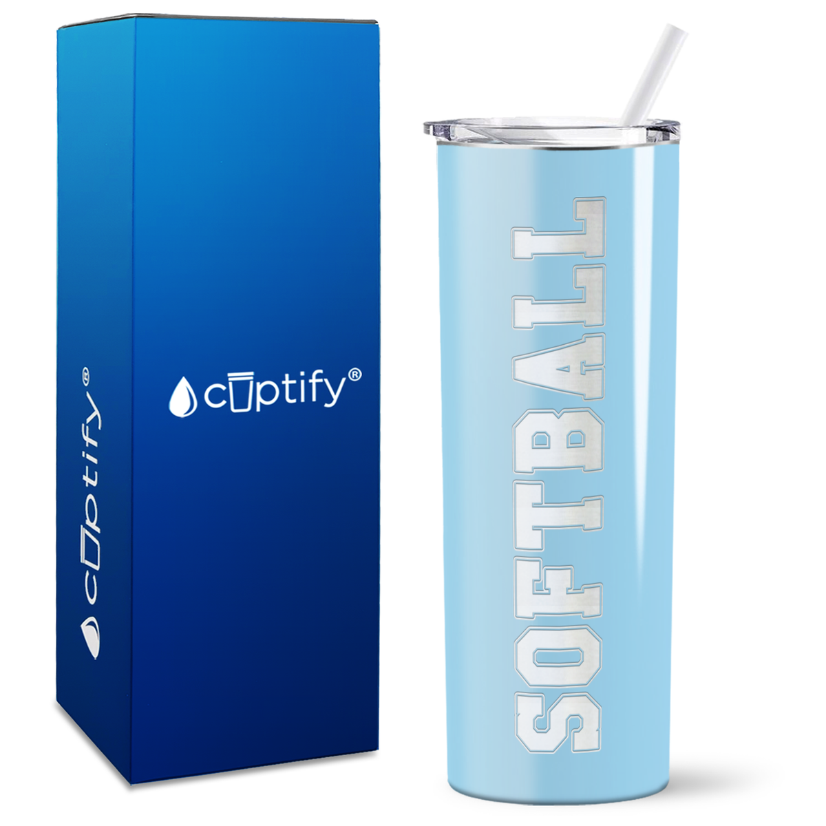 Softball on 20oz Skinny Tumbler