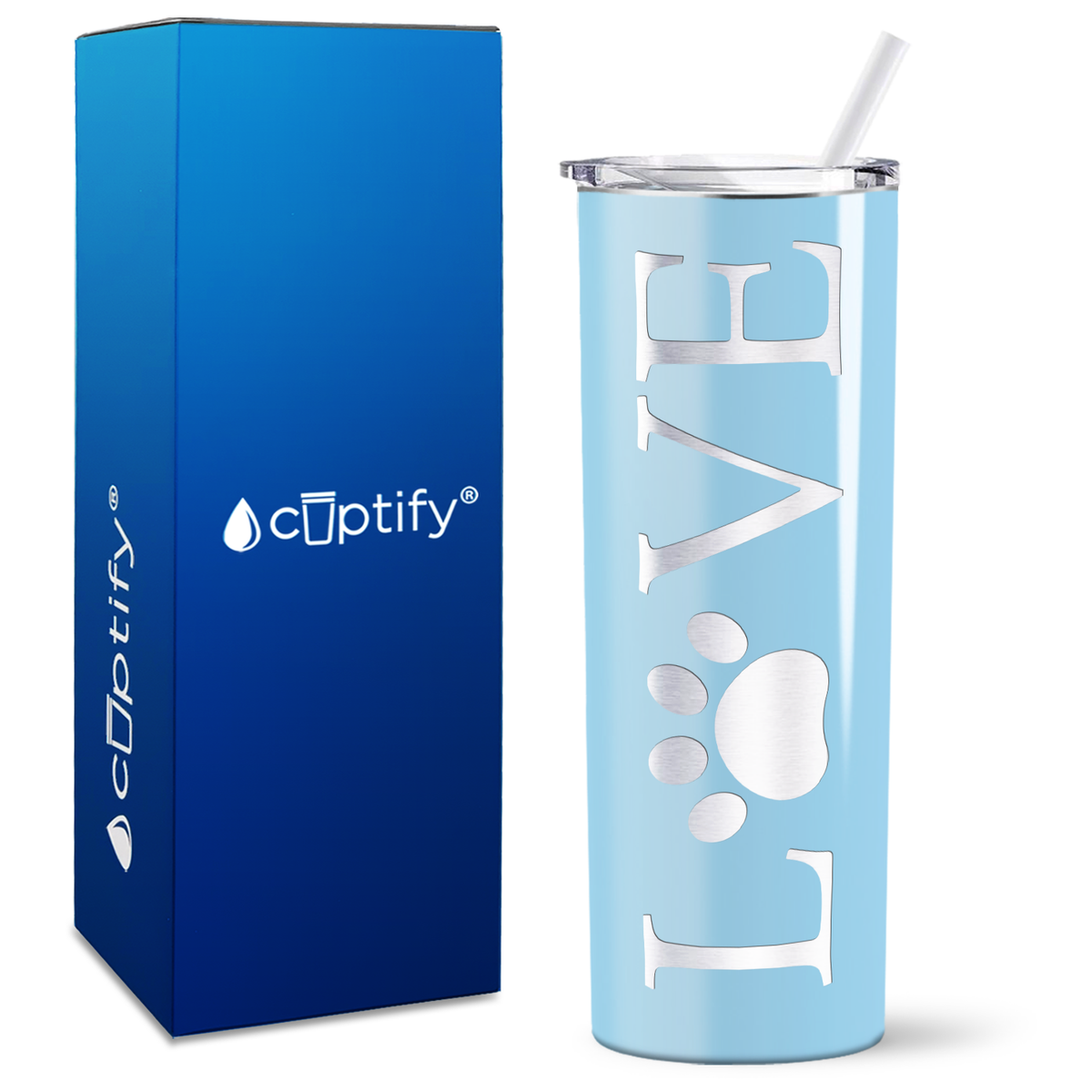 LOVE Dog on 20oz Skinny Tumbler