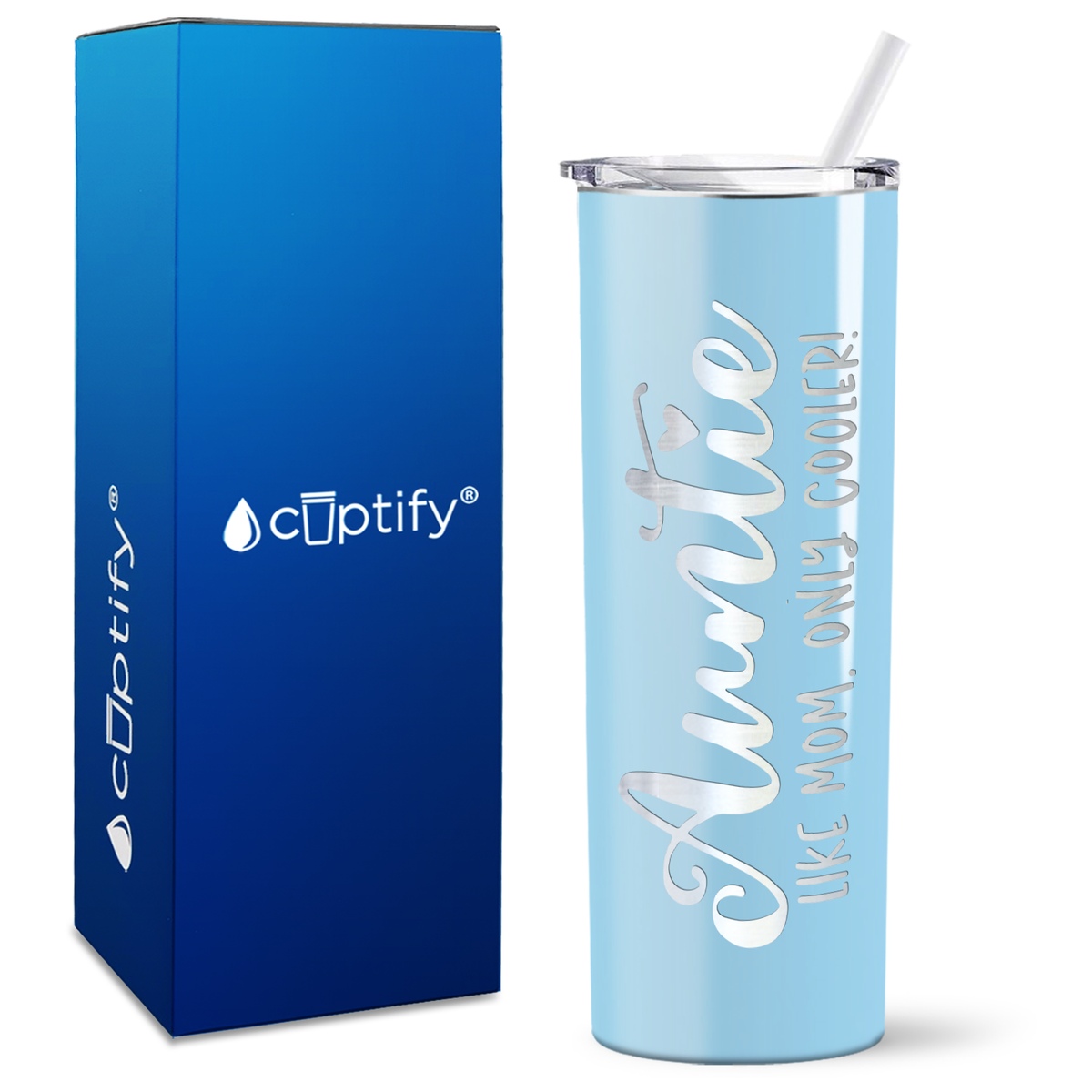 Auntie Like Mom Only Cooler 20oz Skinny Tumbler
