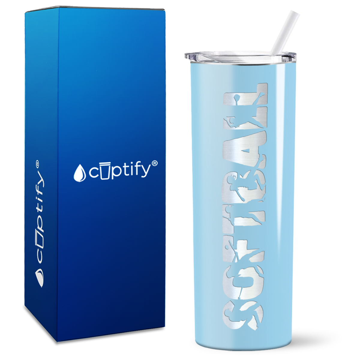 Softball Players on 20oz Skinny Tumbler
