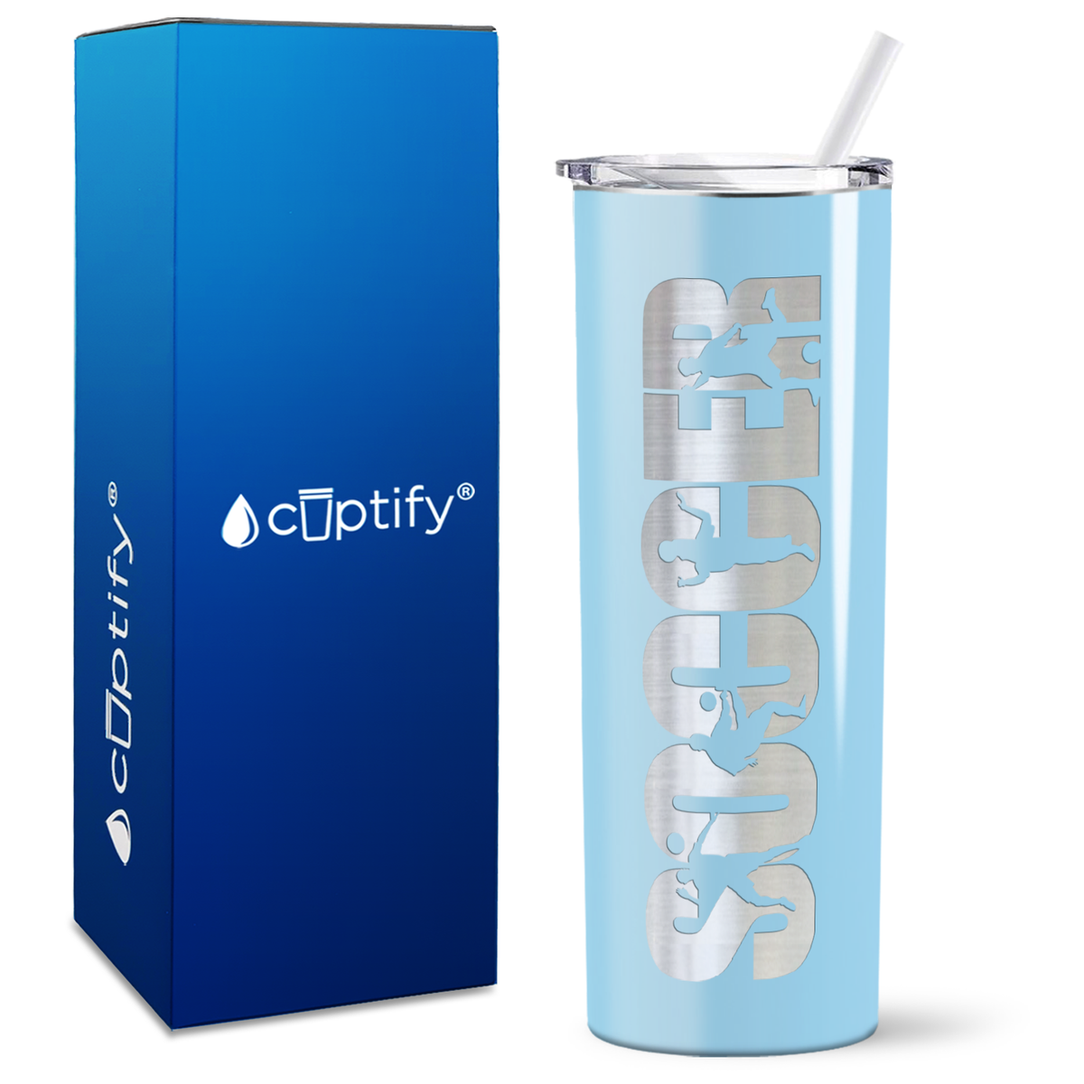 Soccer Players on 20oz Skinny Tumbler