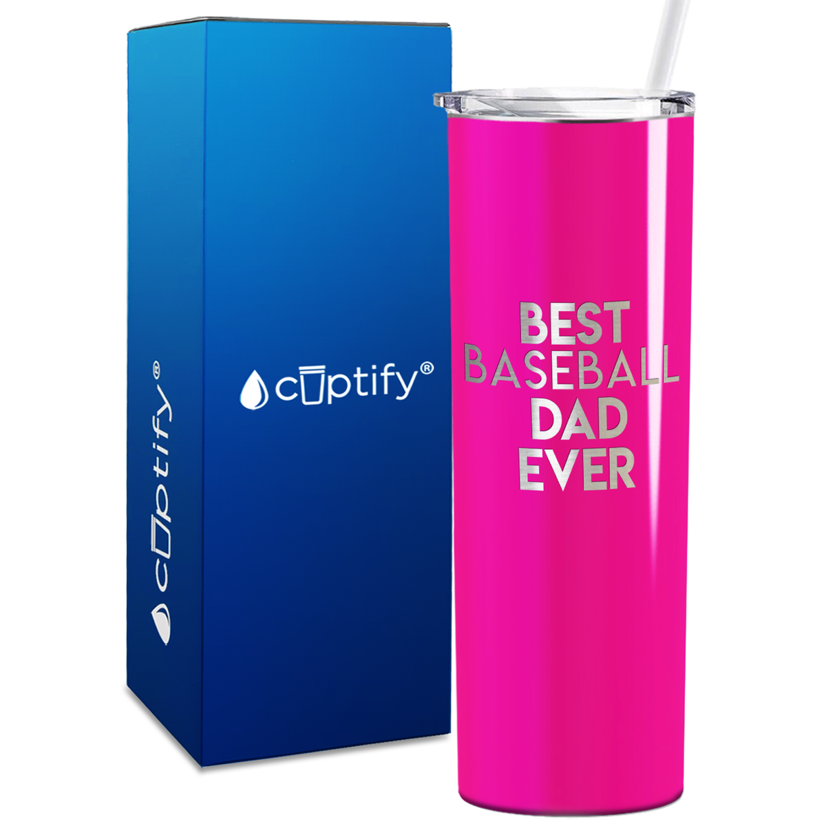 Best Baseball Dad Ever 20oz Skinny Tumbler