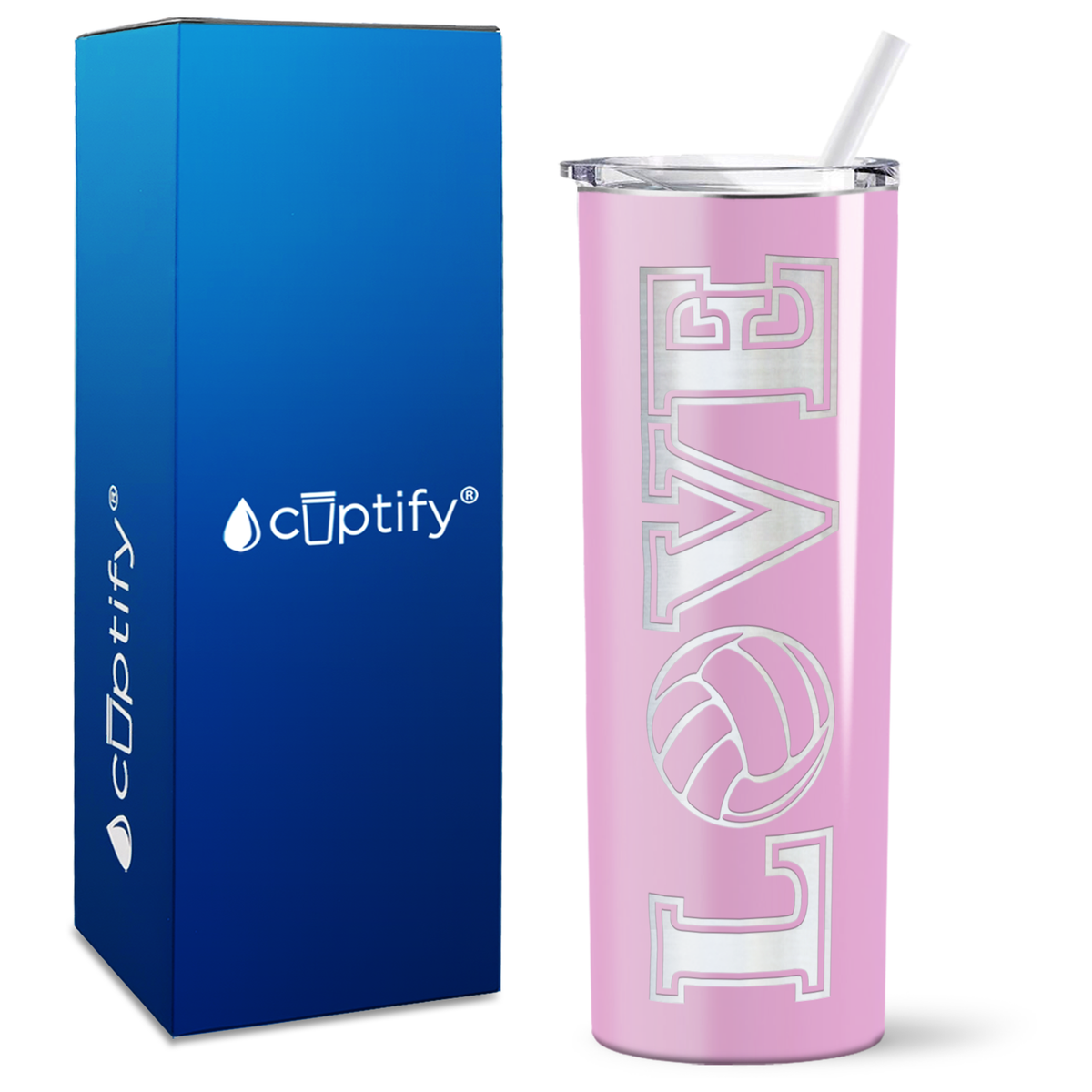 LOVE Volleyball on 20oz Skinny Tumbler