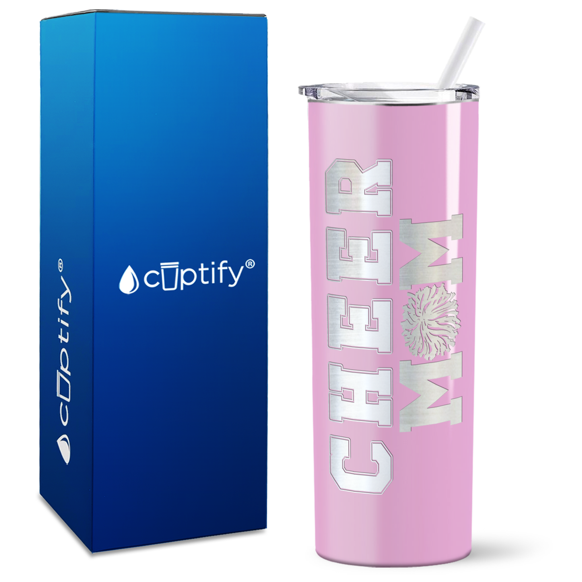 Cheer Mom on 20oz Skinny Tumbler
