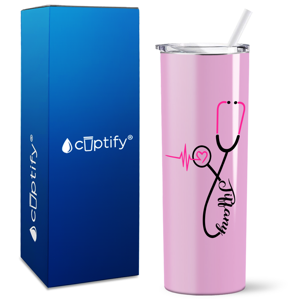 Personalized Nursing Stethoscope on Skinny Tumbler