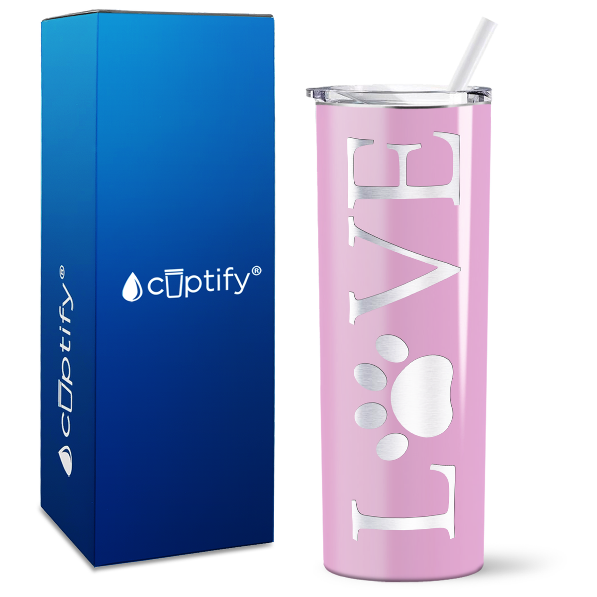 LOVE Dog on 20oz Skinny Tumbler