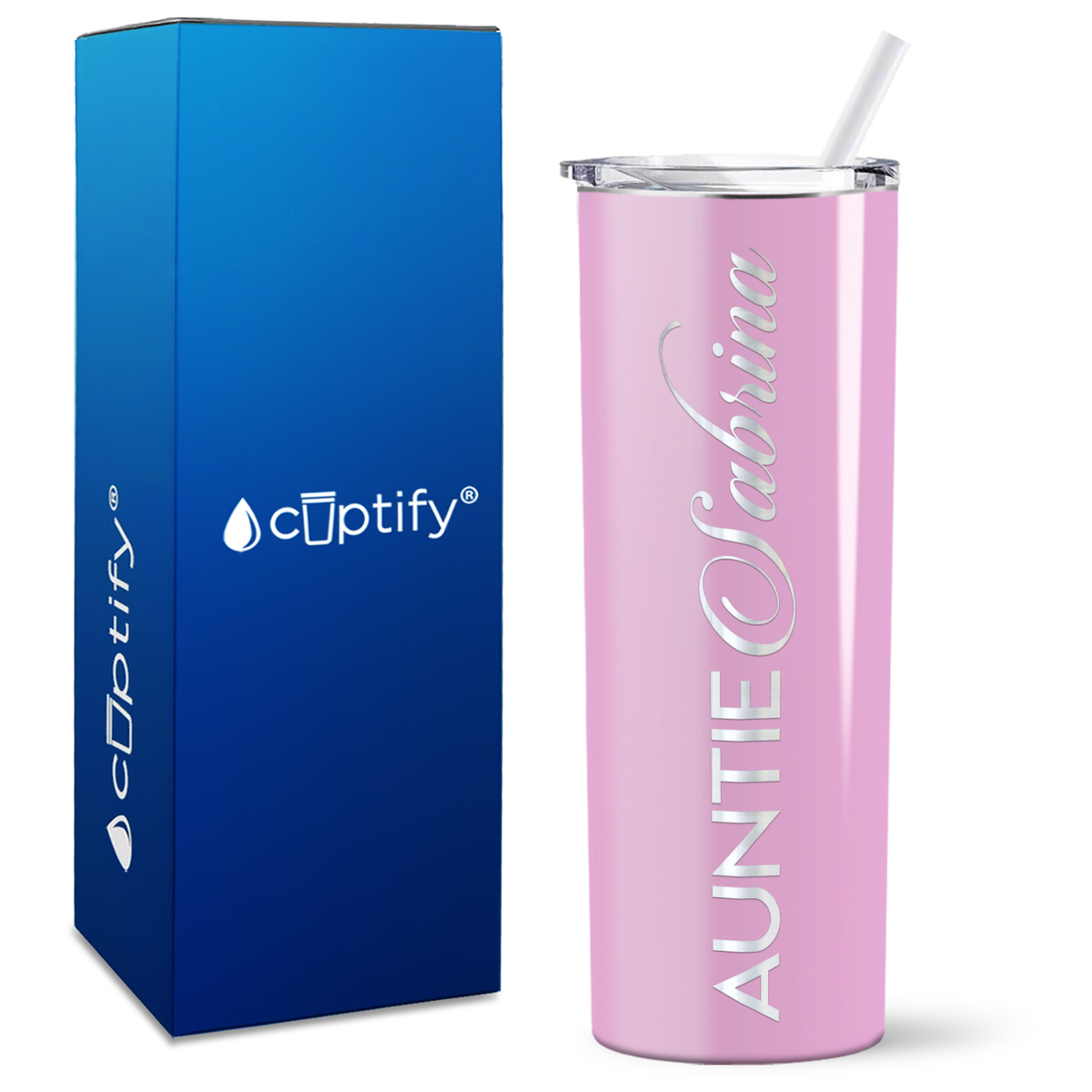 Personalized Auntie 20oz Skinny Tumbler