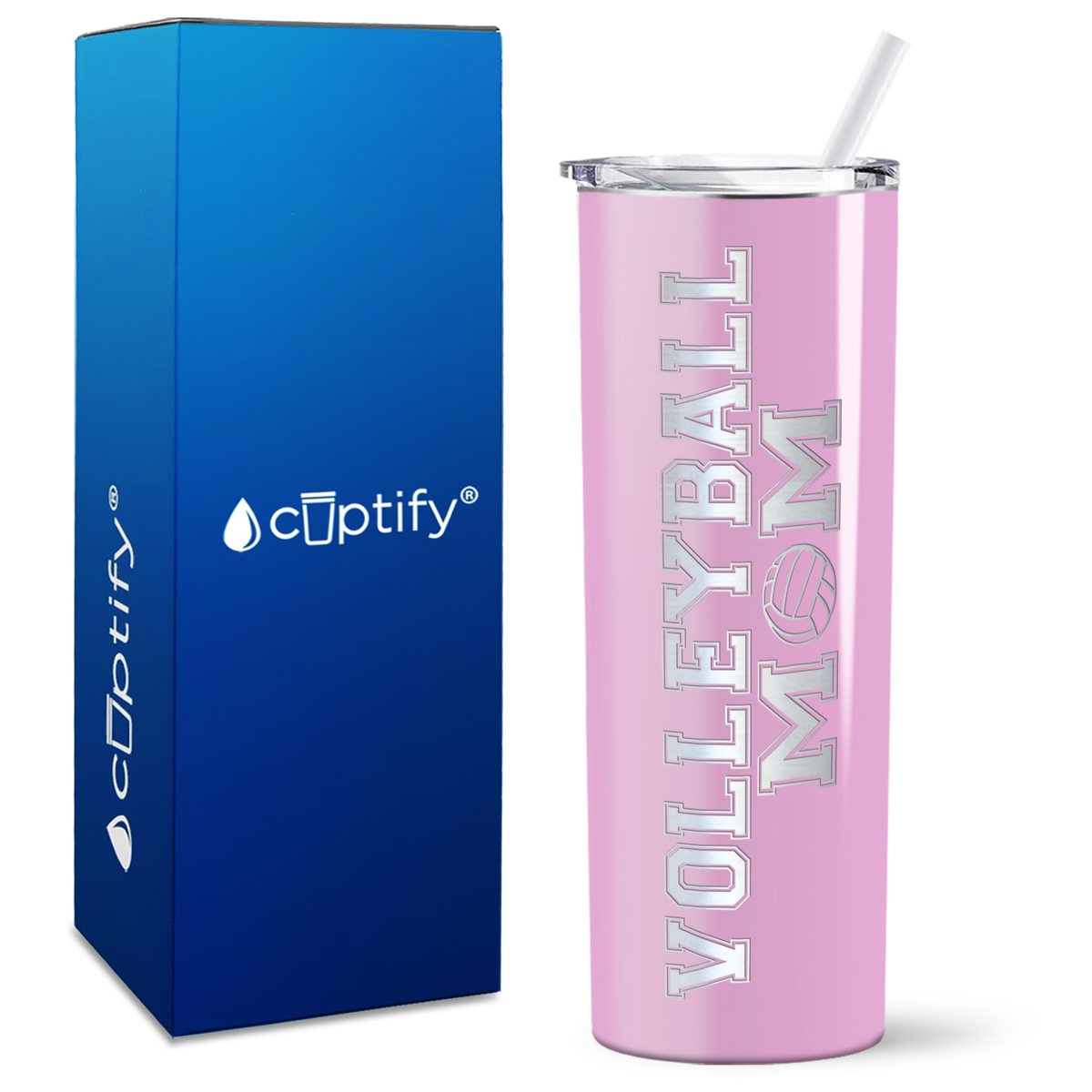 Volleyball Mom on 20oz Skinny Tumbler
