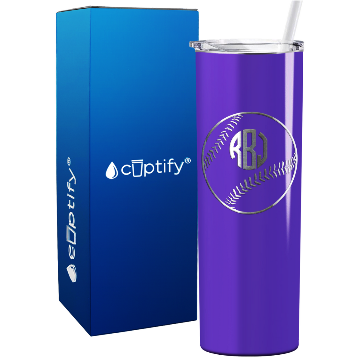 Baseball Monogram Design 20oz Skinny Tumbler
