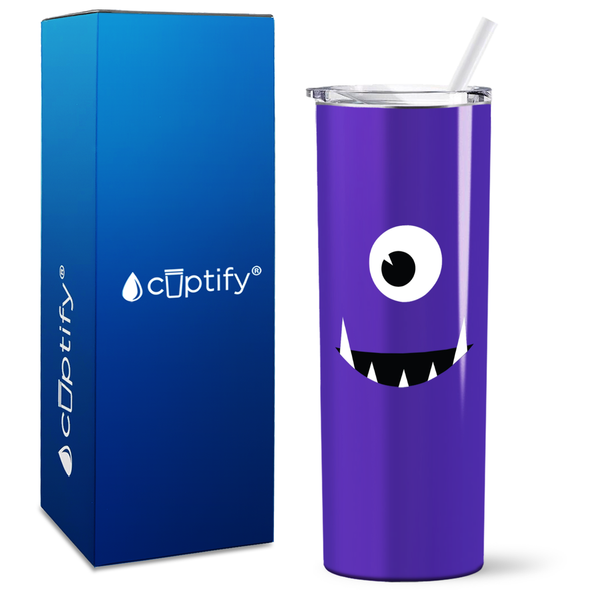 Purple Cyclops on 20oz Halloween Skinny Tumbler
