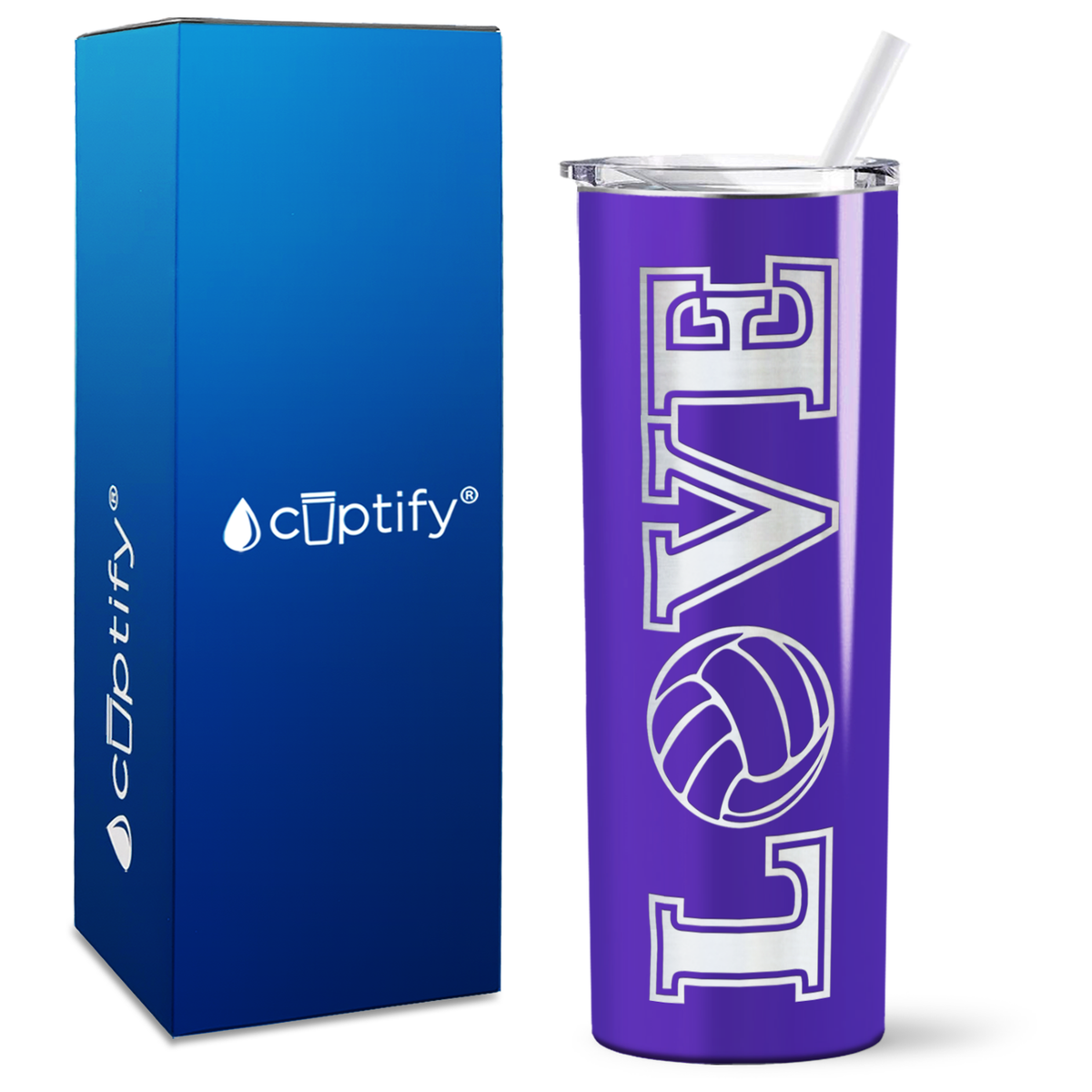 LOVE Volleyball on 20oz Skinny Tumbler
