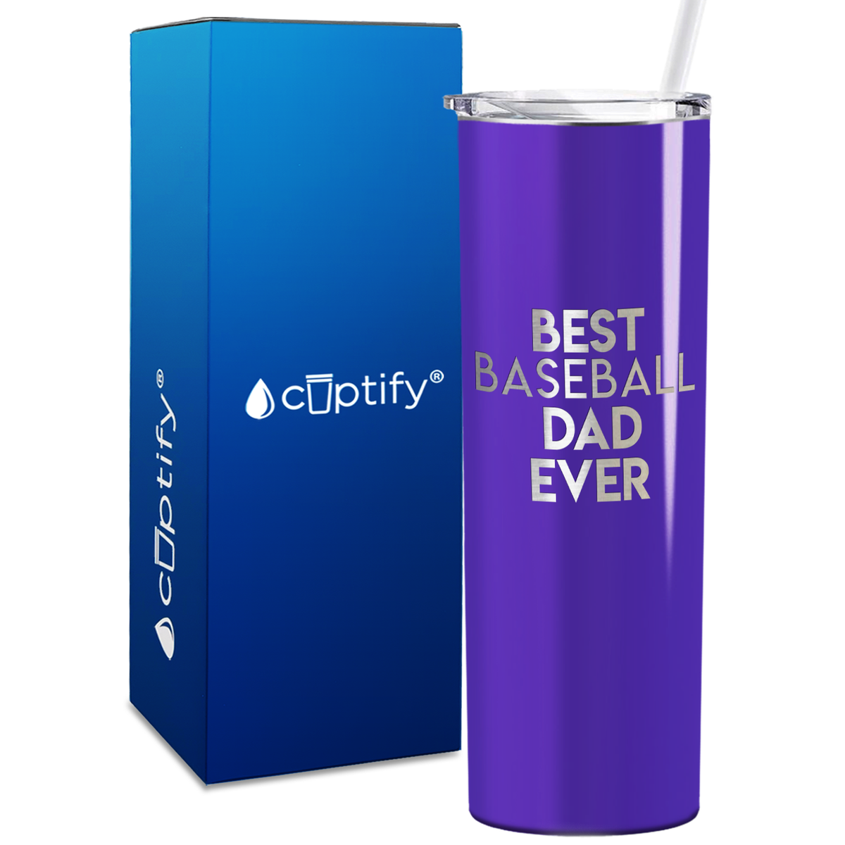Best Baseball Dad Ever 20oz Skinny Tumbler