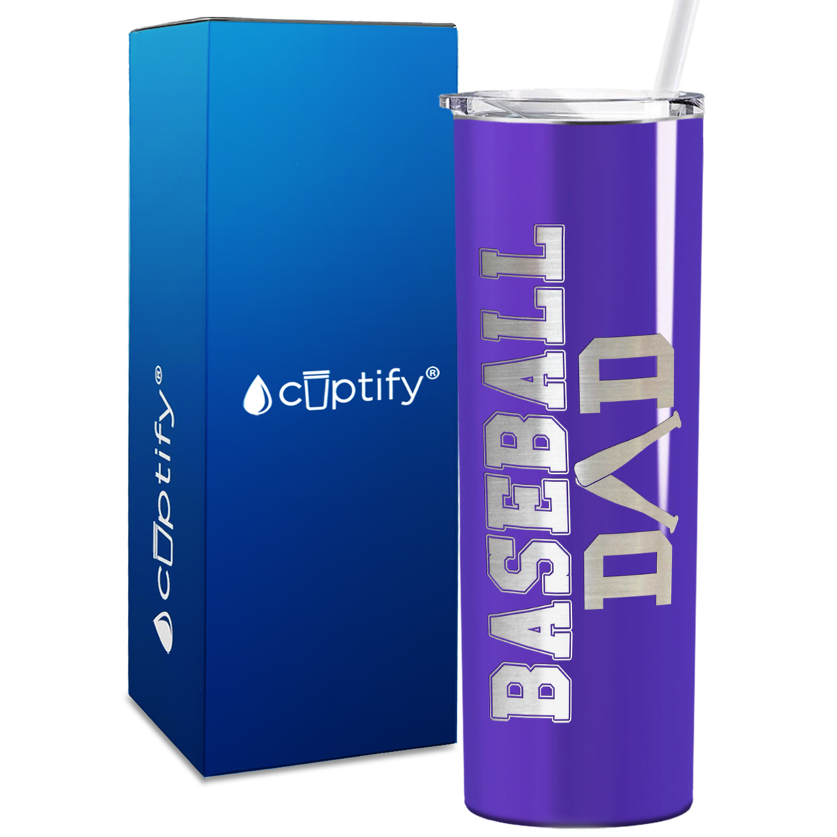Baseball Dad Bats 20oz Skinny Tumbler