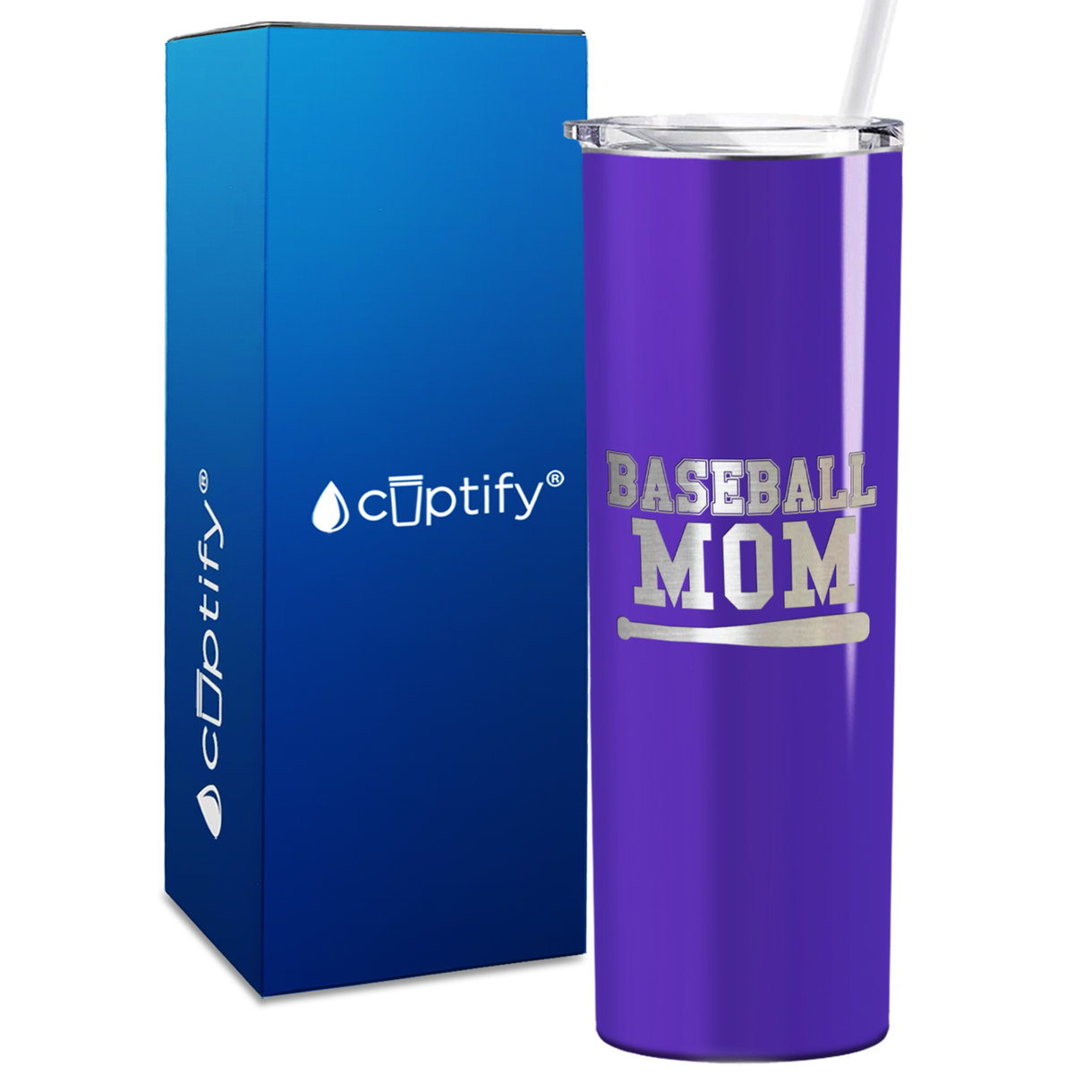 Baseball Mom Bat 20oz Skinny Tumbler