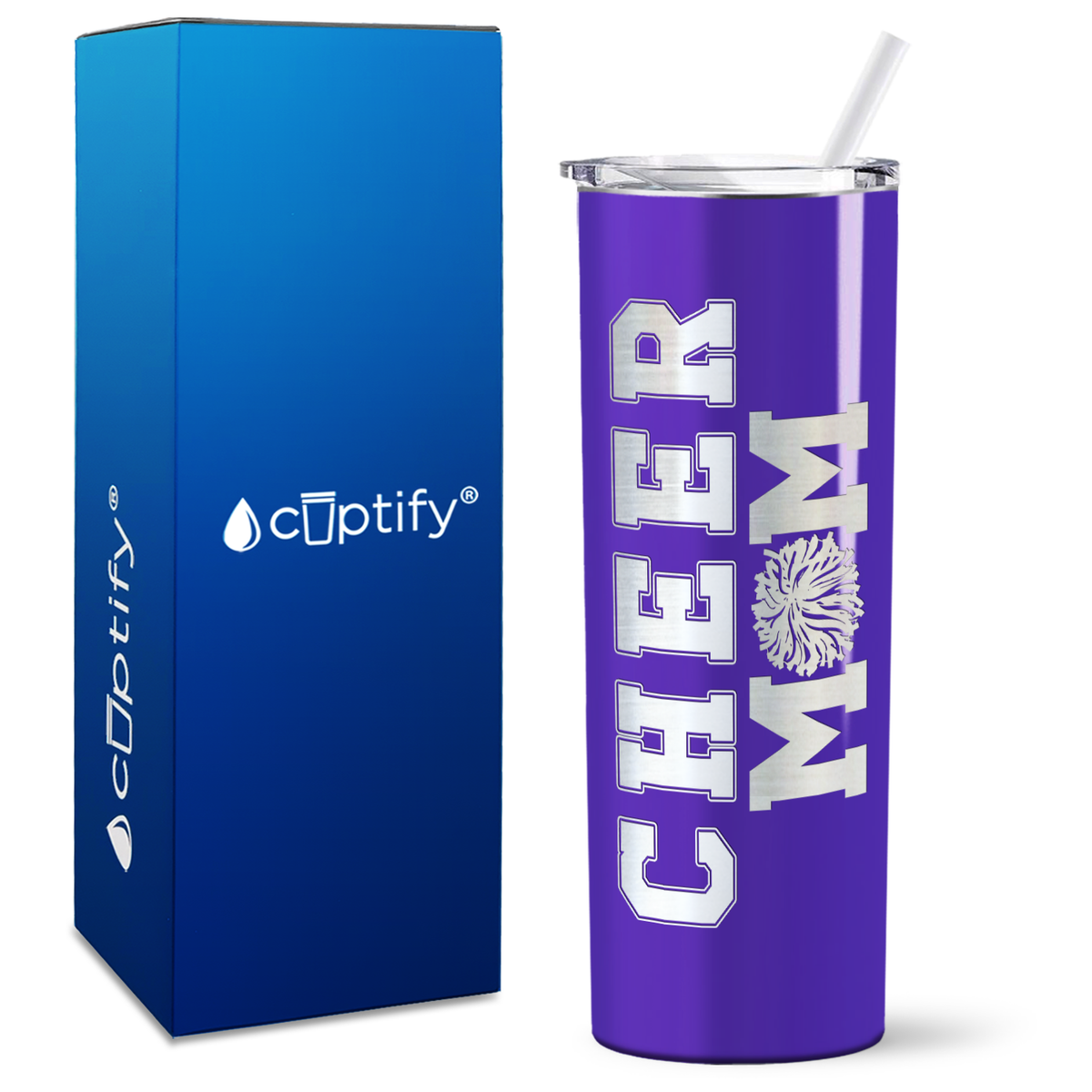 Cheer Mom on 20oz Skinny Tumbler