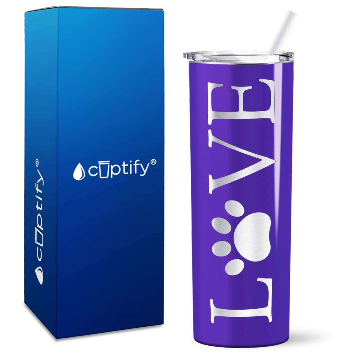 LOVE Dog on 20oz Skinny Tumbler