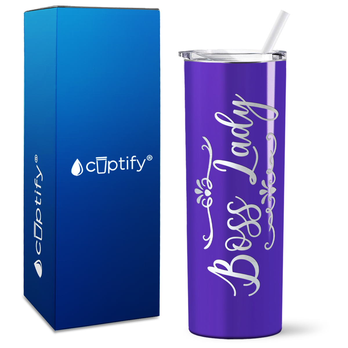 Boss Lady on Skinny 20oz Tumbler