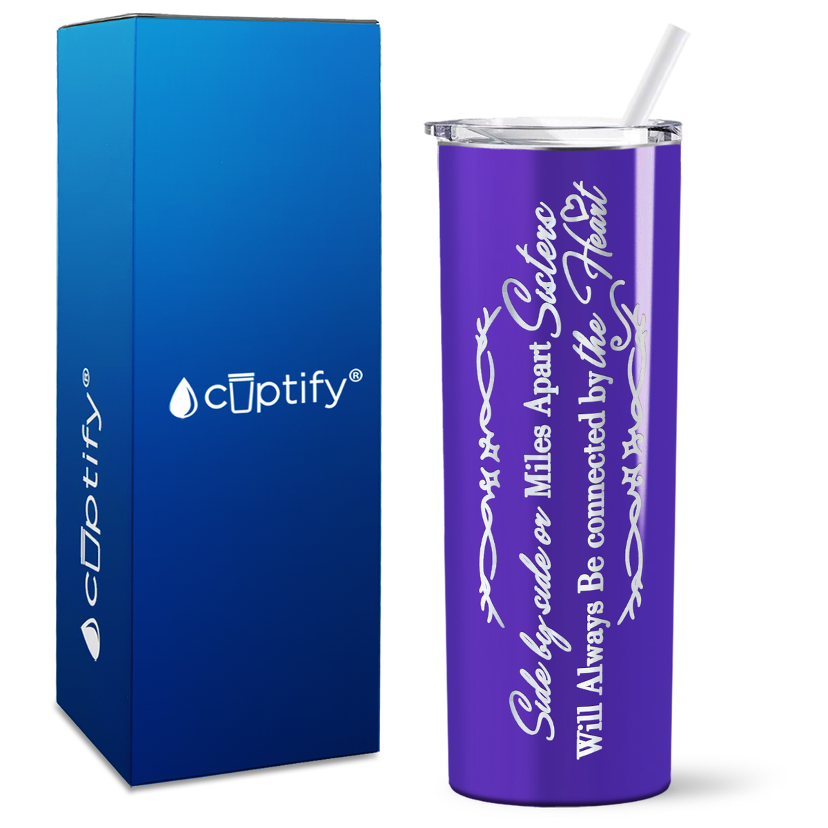 Side by Side or Miles Apart on 20oz Skinny Tumbler