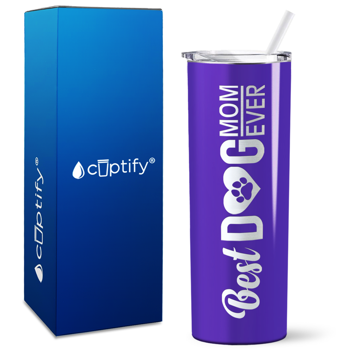 Best Dog Mom Ever on 20oz Skinny Tumbler