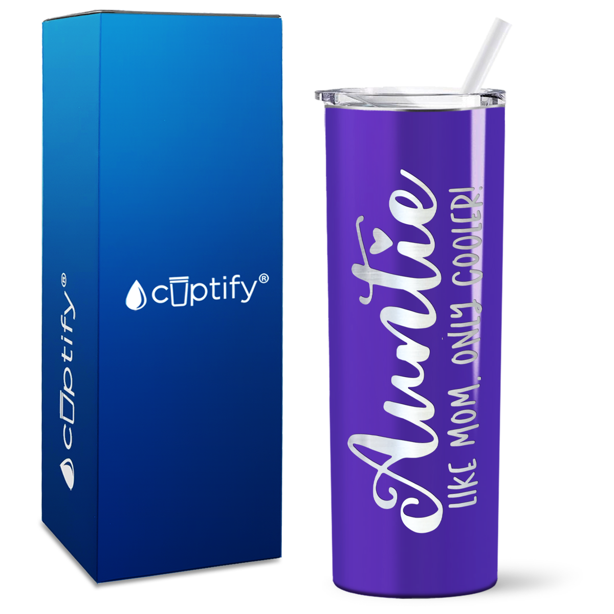 Auntie Like Mom Only Cooler 20oz Skinny Tumbler