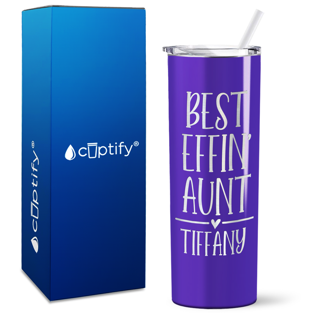 Personalized Best Effin' Aunt 20oz Skinny Tumbler