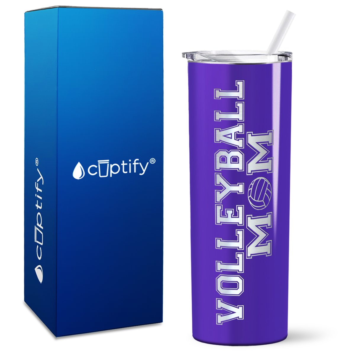 Volleyball Mom on 20oz Skinny Tumbler