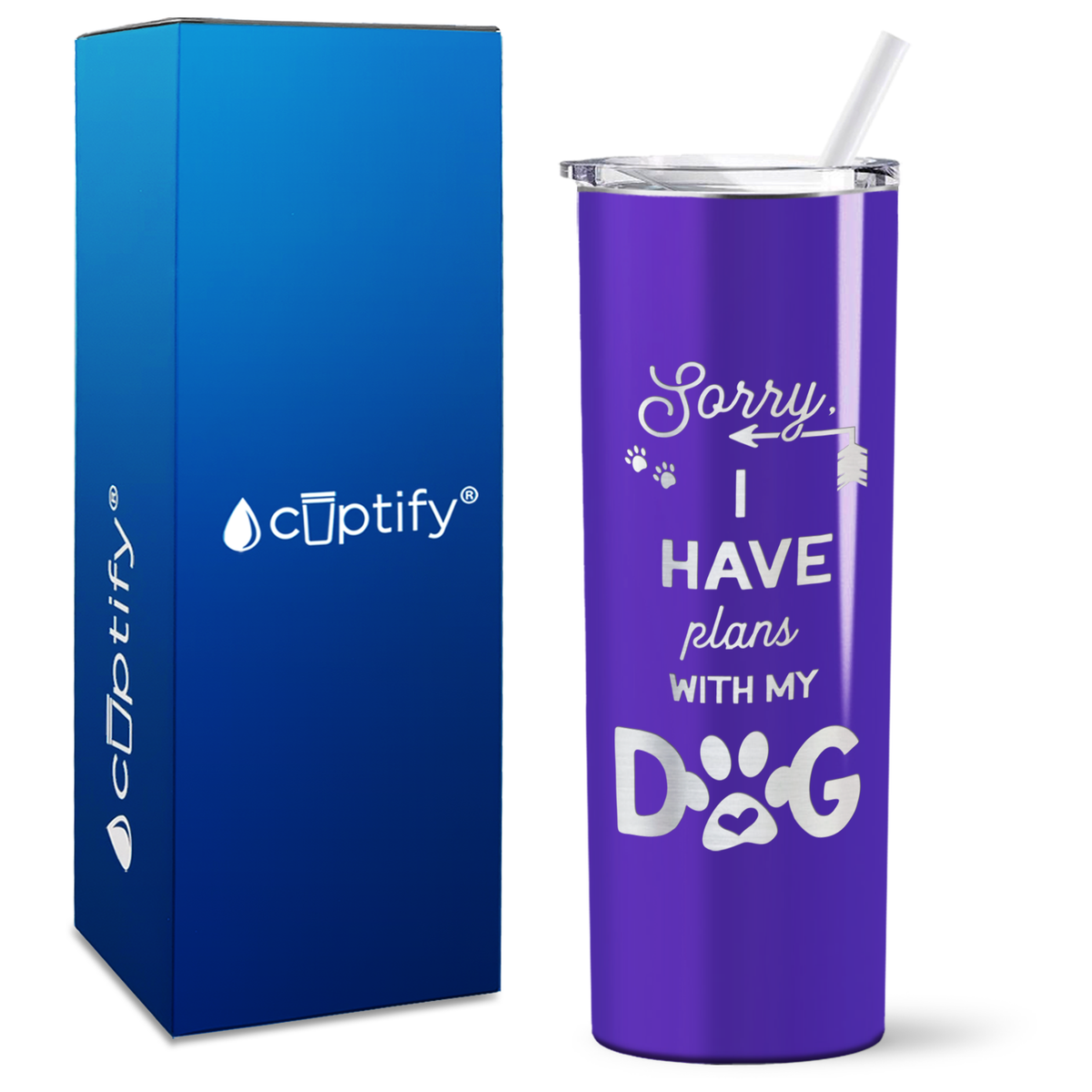 Sorry I have Plans with my Dog on 20oz Skinny Tumbler