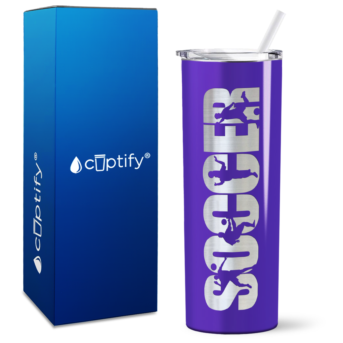 Soccer Players on 20oz Skinny Tumbler