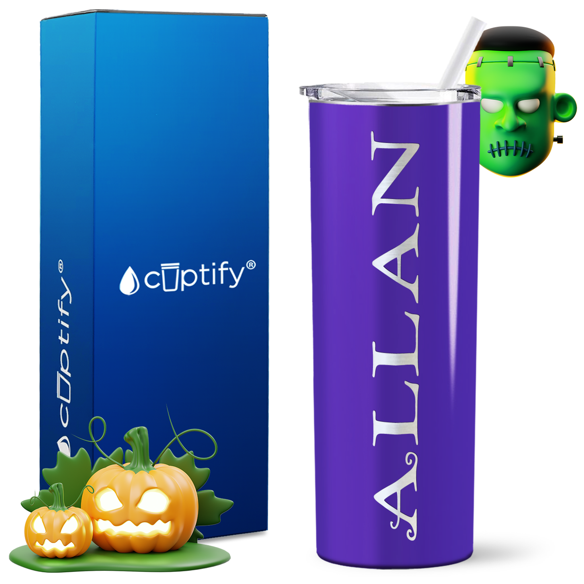 Personalized Eerie Style on 20oz 20oz Skinny - Halloween Tumbler