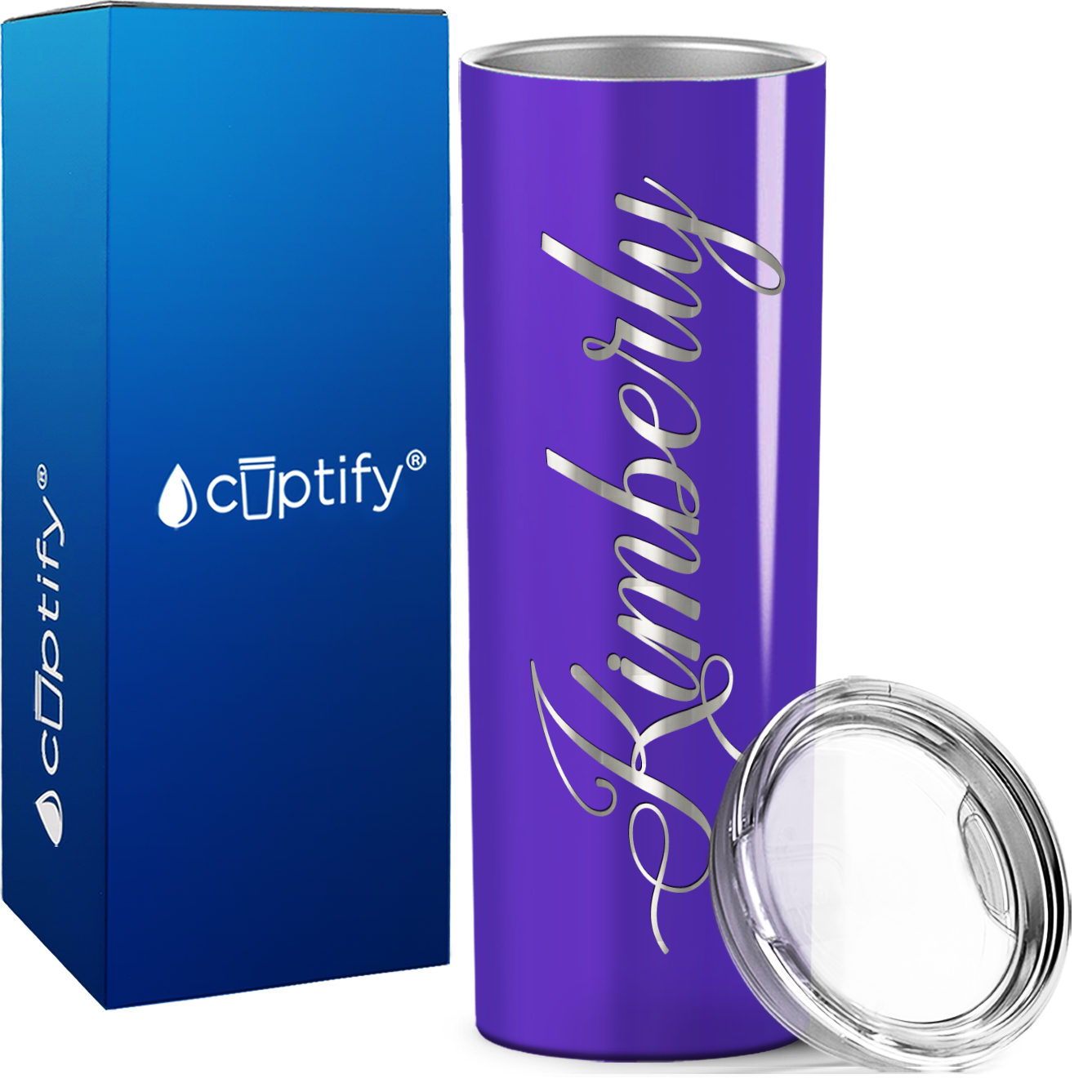 Personalized Purple Gloss Skinny Tumbler