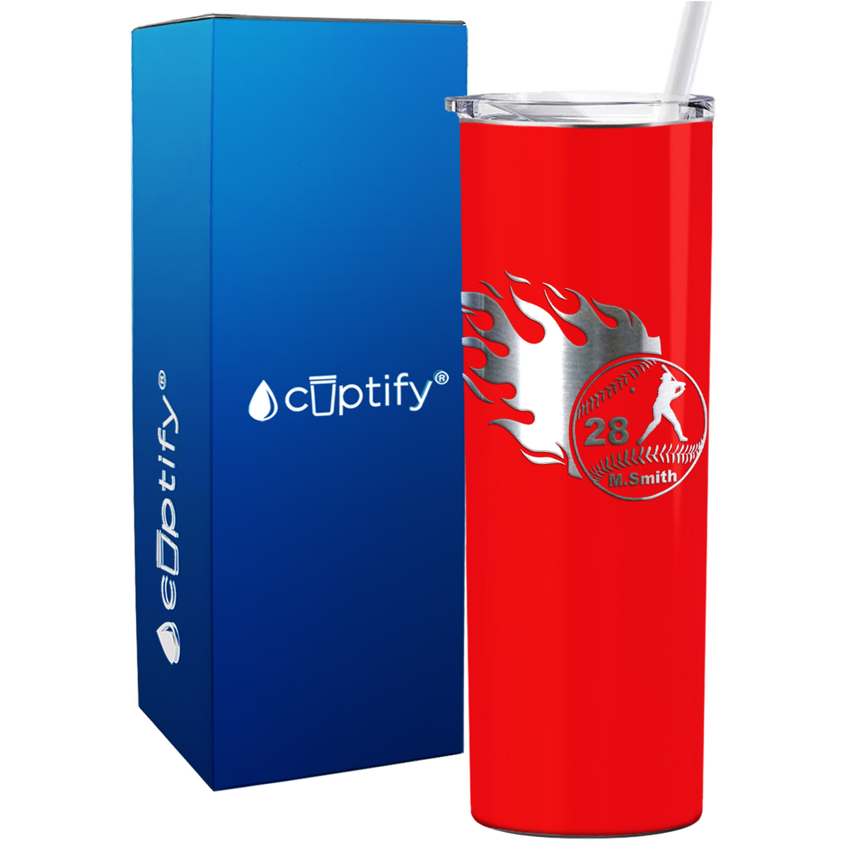 Baseball Personalized 20oz Skinny Tumbler
