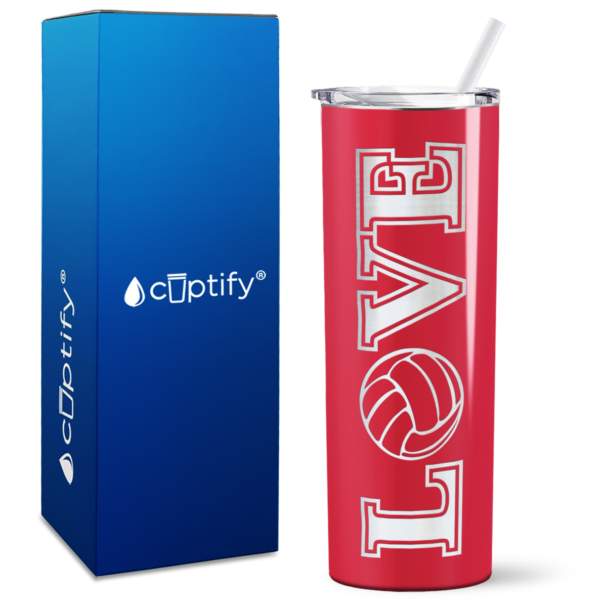 LOVE Volleyball on 20oz Skinny Tumbler