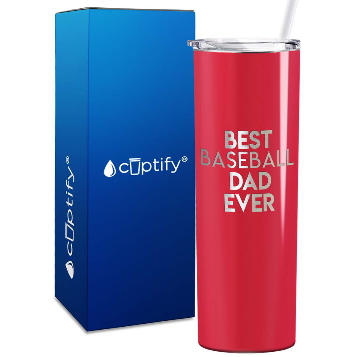 Best Baseball Dad Ever 20oz Skinny Tumbler