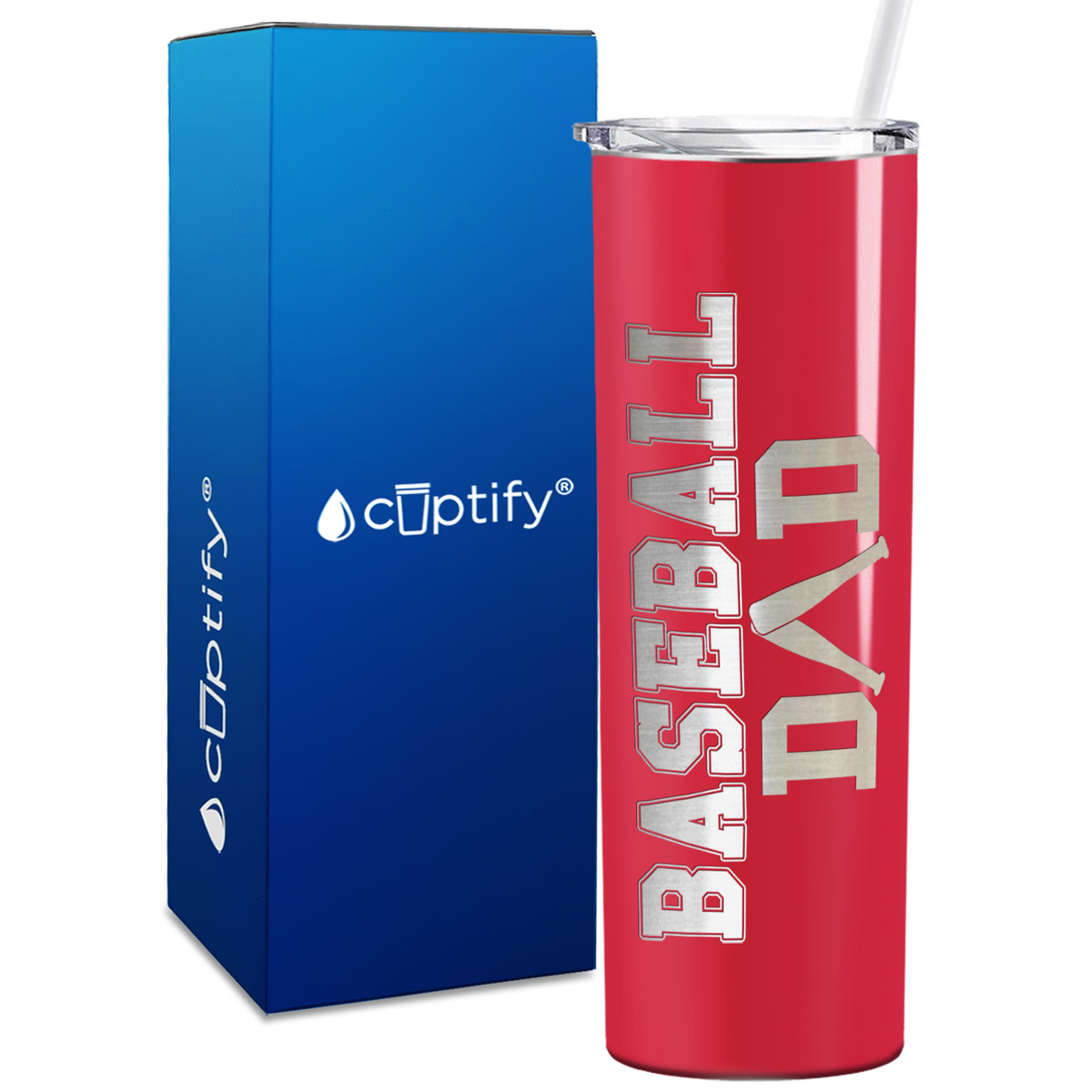 Baseball Dad Bats 20oz Skinny Tumbler