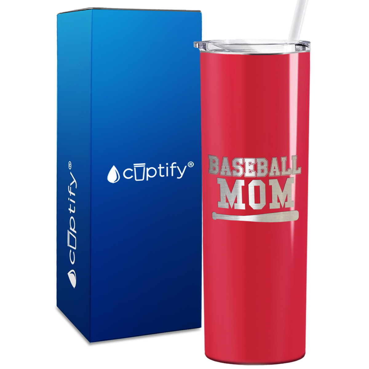 Baseball Mom Bat 20oz Skinny Tumbler