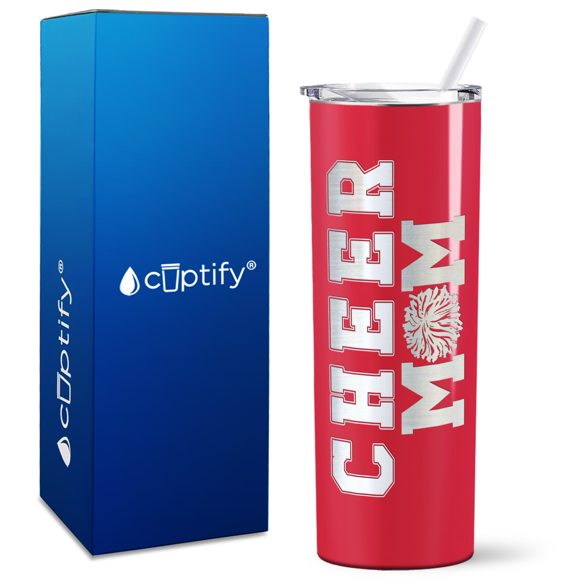 Cheer Mom on 20oz Skinny Tumbler