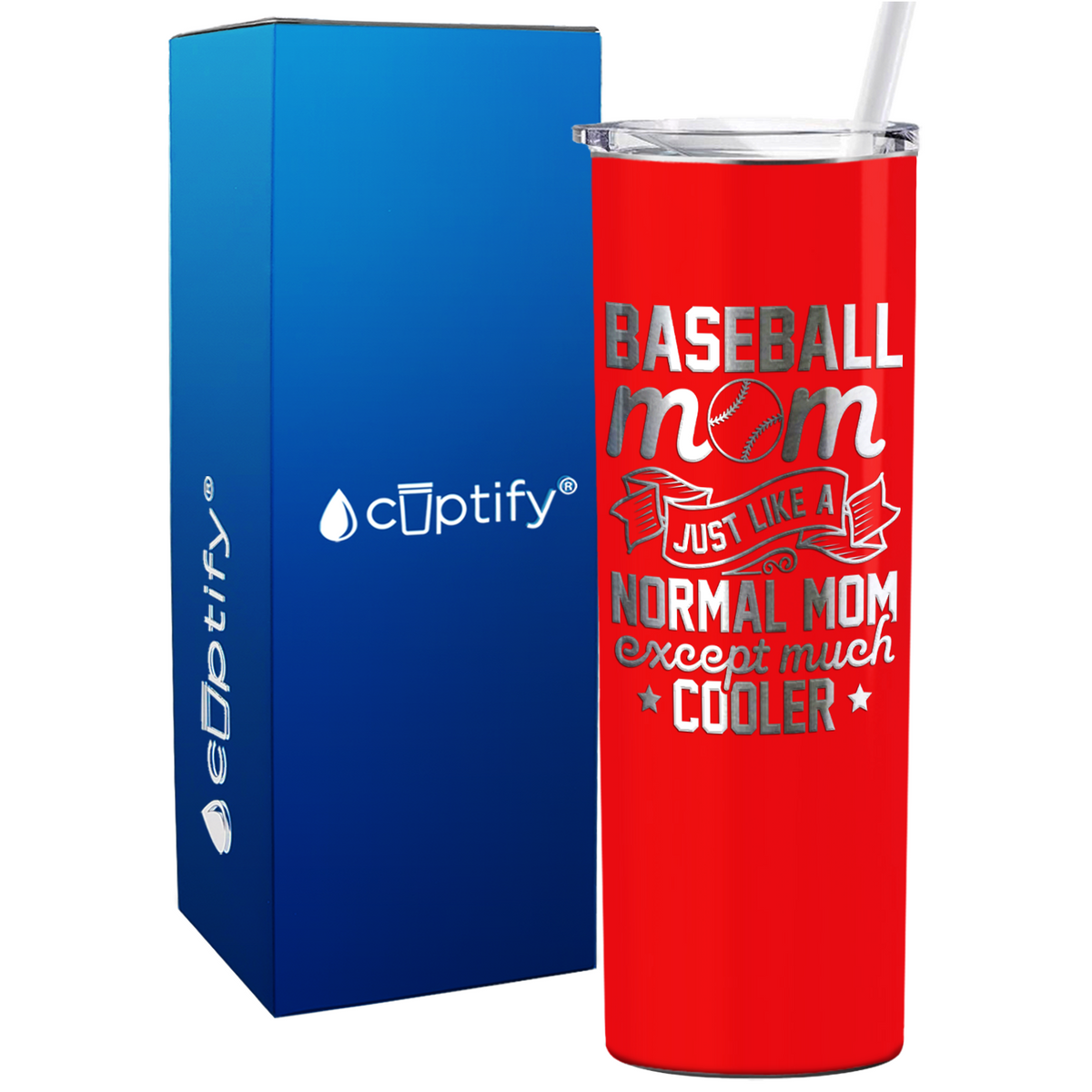Baseball Mom Just Like a Normal Mom  on 20oz Skinny Stainless Steel Tumbler