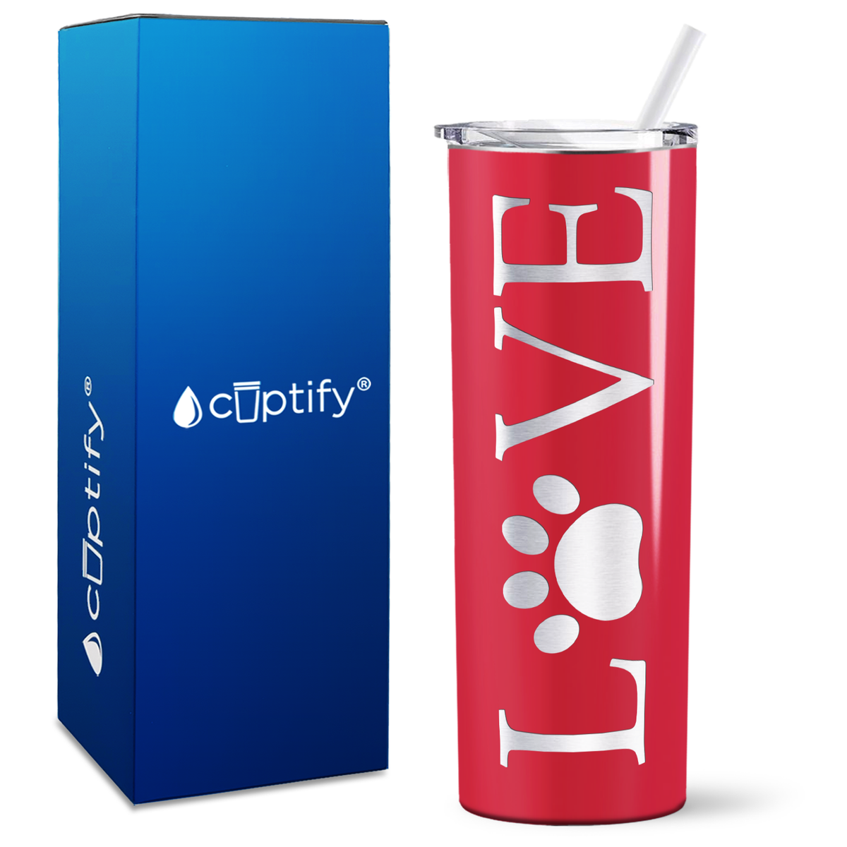 LOVE Dog on 20oz Skinny Tumbler