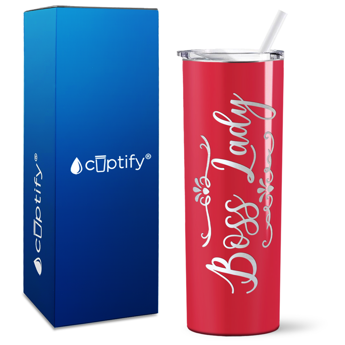 Boss Lady on Skinny 20oz Tumbler