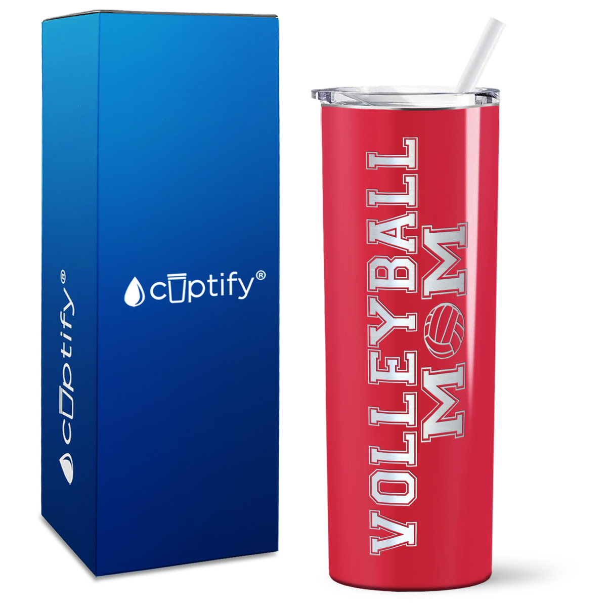 Volleyball Mom on 20oz Skinny Tumbler