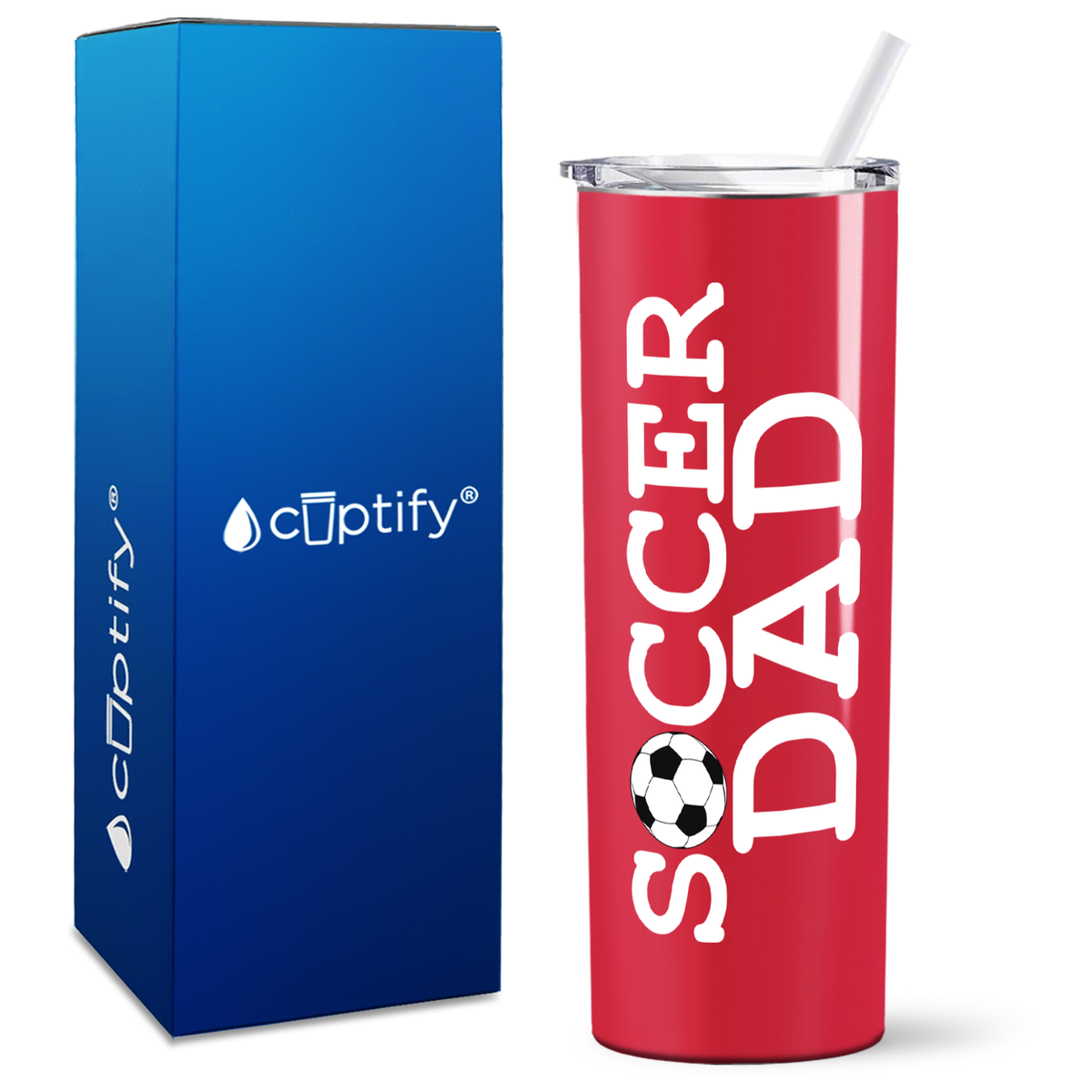 Soccer Ball Dad on 20oz Skinny Tumbler