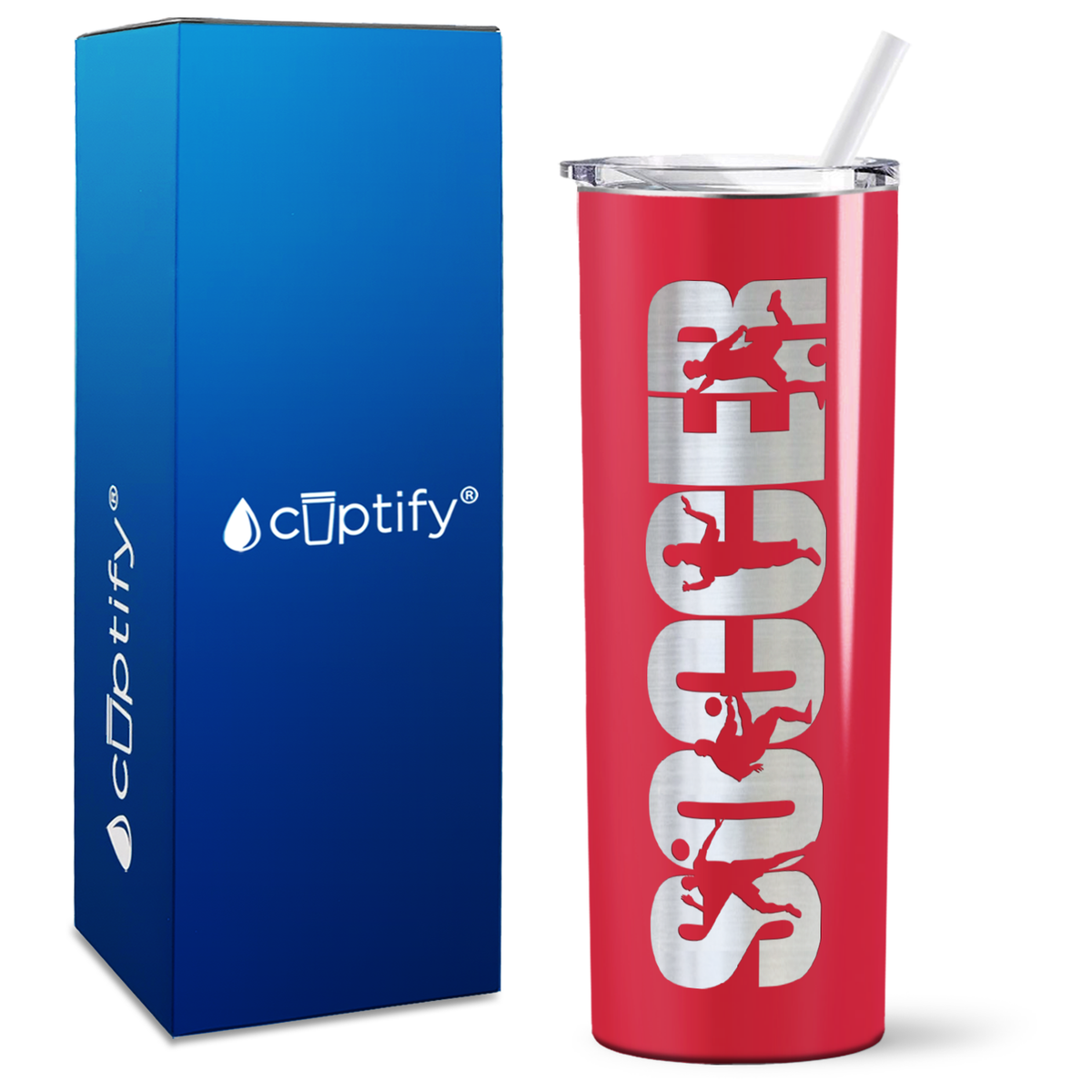 Soccer Players on 20oz Skinny Tumbler