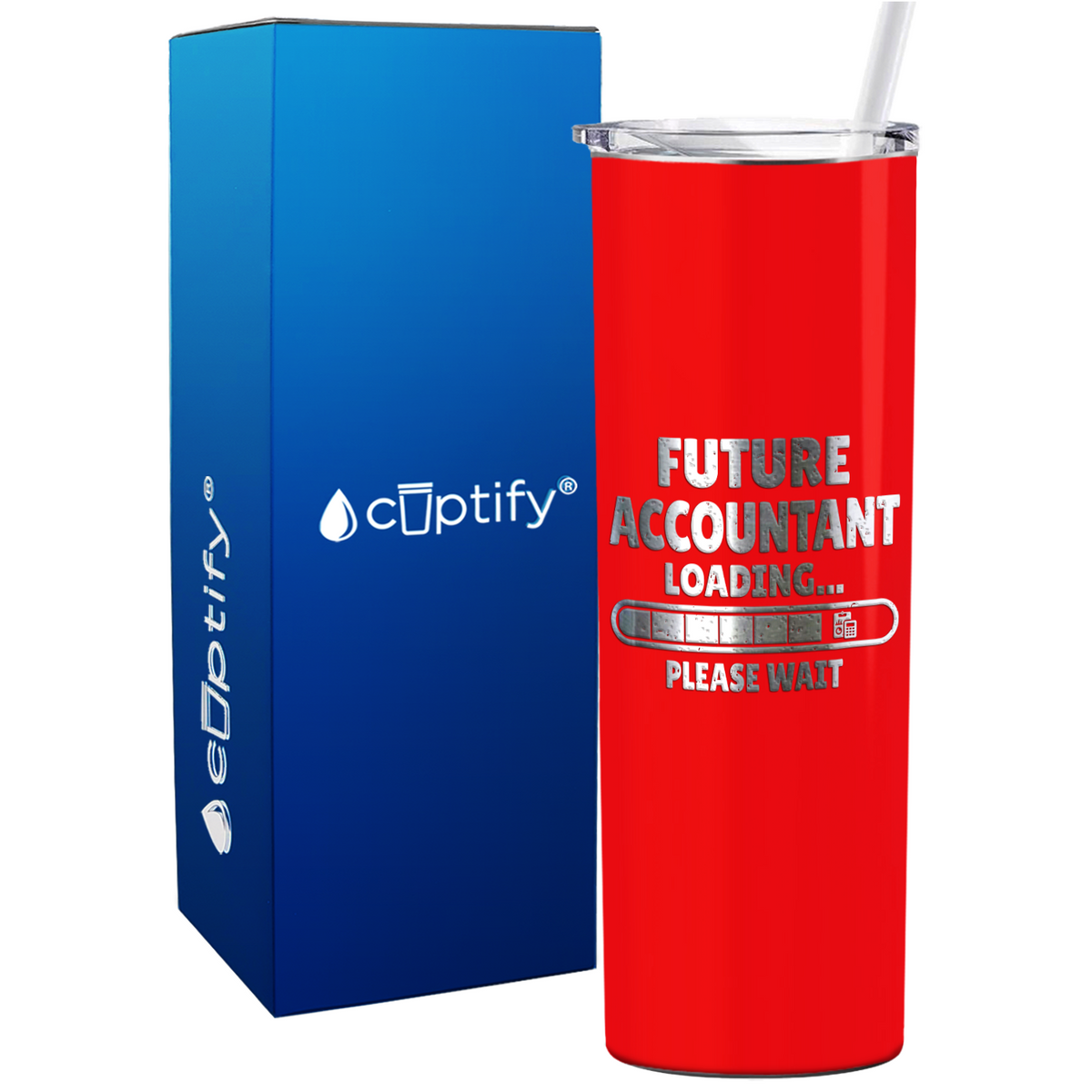 Future Accountant Loading on 20oz Skinny Stainless Steel Tumbler