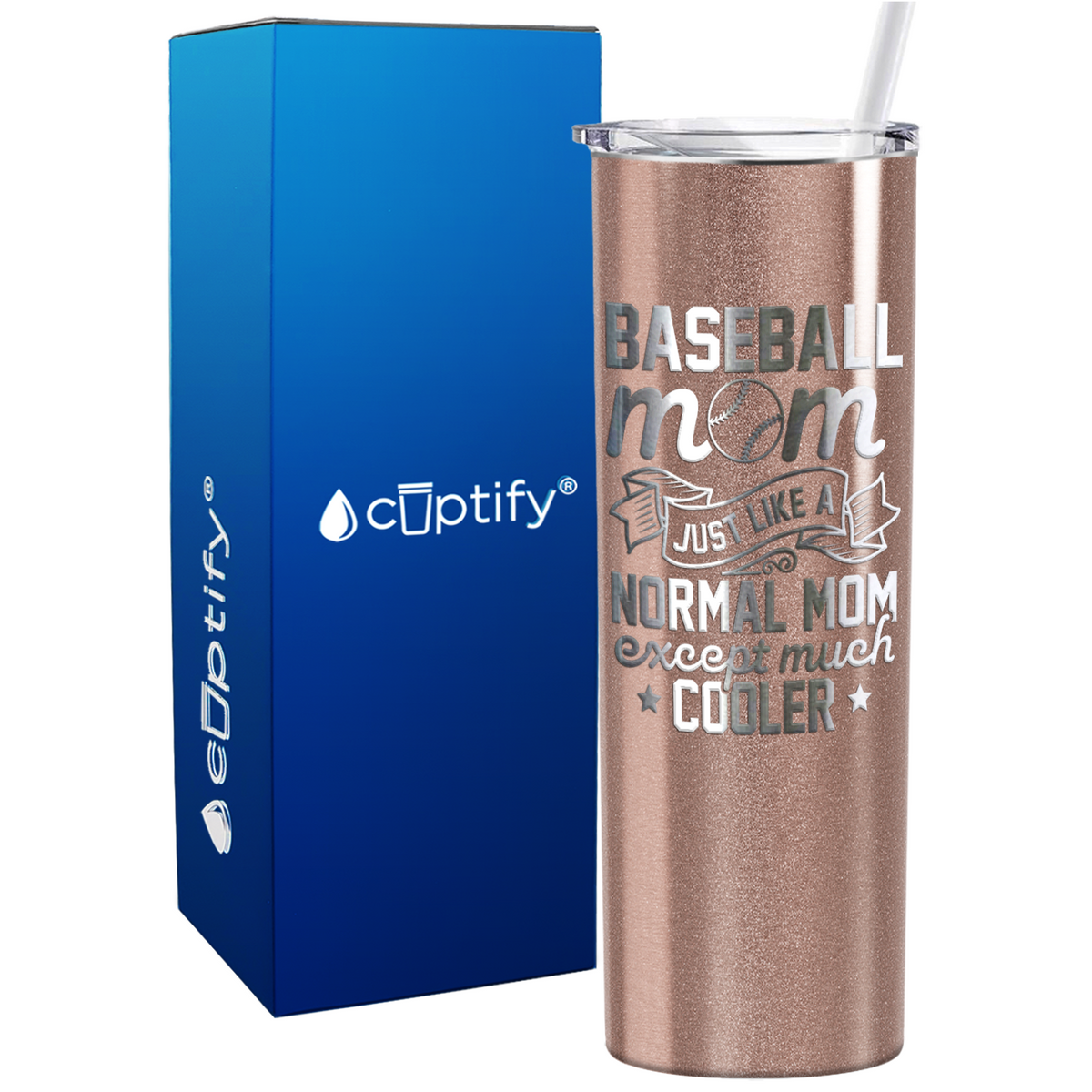 Baseball Mom Just Like a Normal Mom  on 20oz Skinny Stainless Steel Tumbler