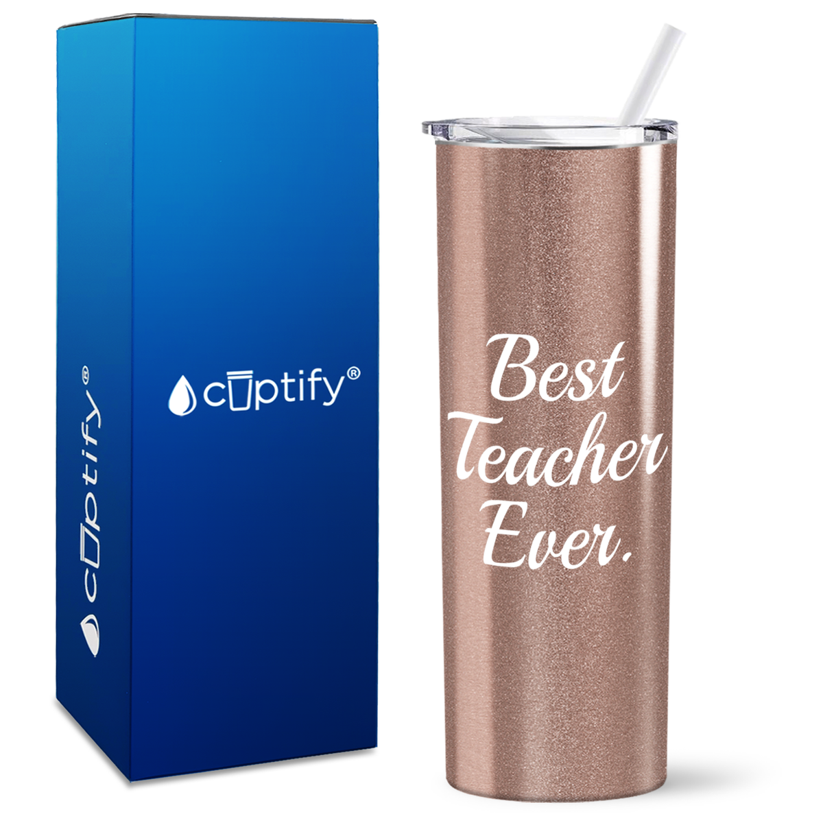 Best Teacher Ever on 20oz Skinny Tumbler