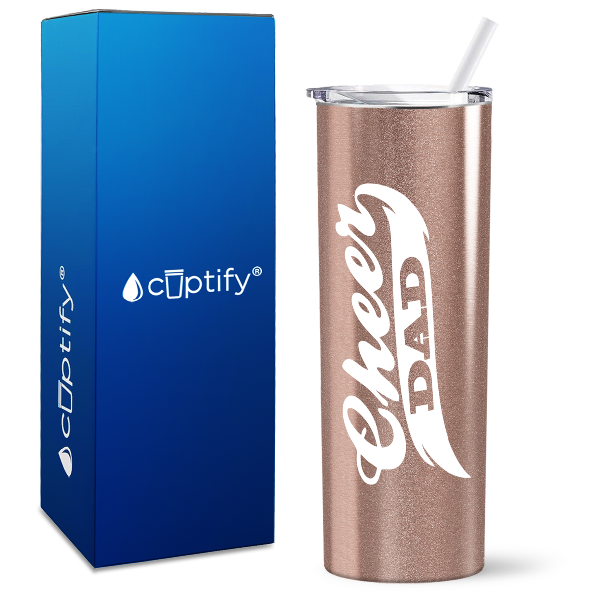 Cheer Dad on 20oz Skinny Tumbler