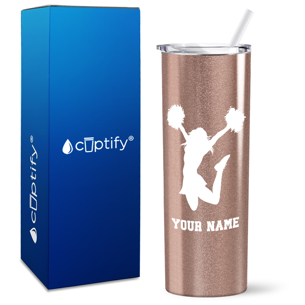Personalized Cheerleader on 20oz Skinny Tumbler