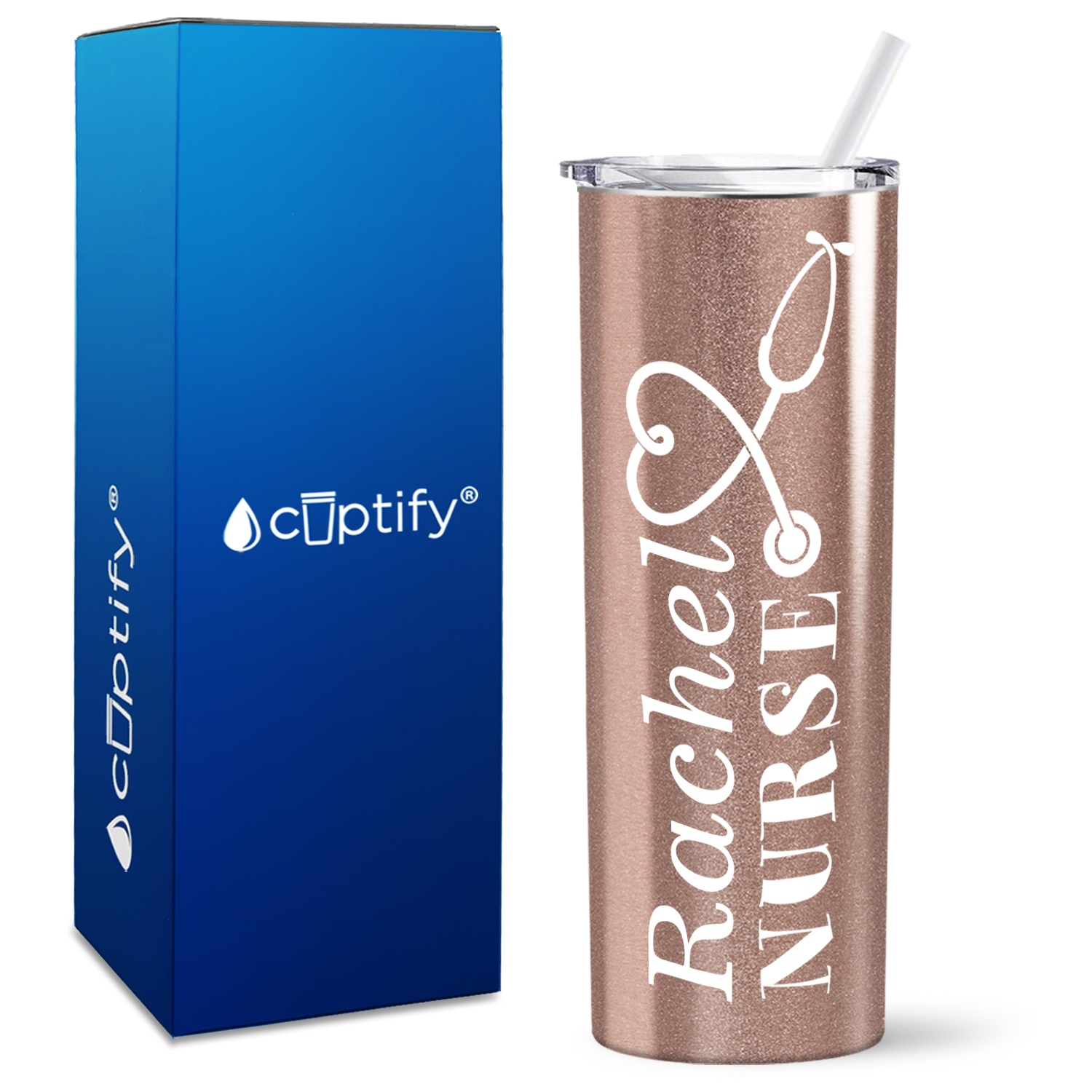Personalized Nurse on 20oz Skinny Tumbler