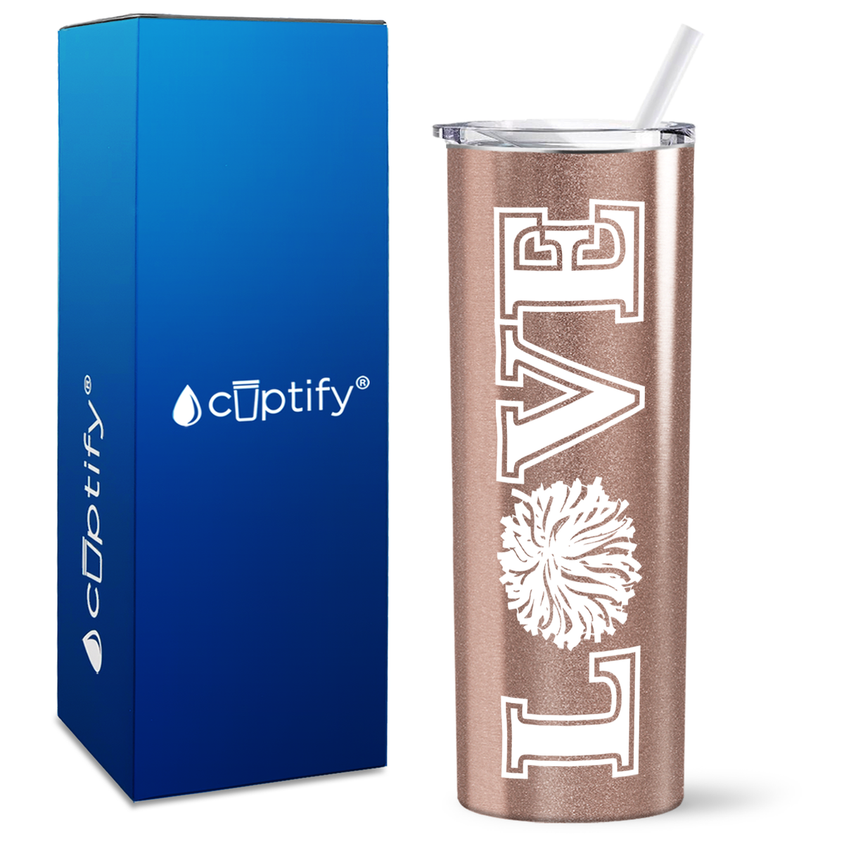 LOVE Cheer on 20oz Skinny Tumbler